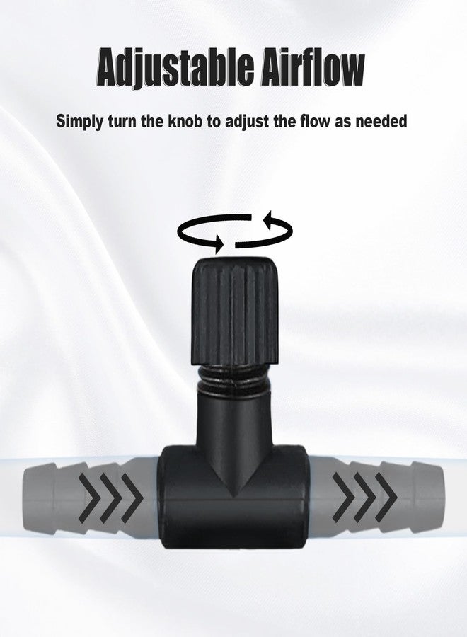 SNIRFAQM 15 Pcs Aquarium Air Control Valves for 3/16" (4mm) ID Airline Tubing Adjustable Black Plastic T Shaped Single Way Air Flow Regulator Air Pump Accessories for Fish Tank - Image 5